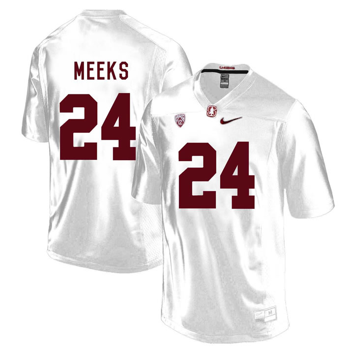 Stanford Cardinal 24 Quenton Meeks White College Football Jersey DingZhi